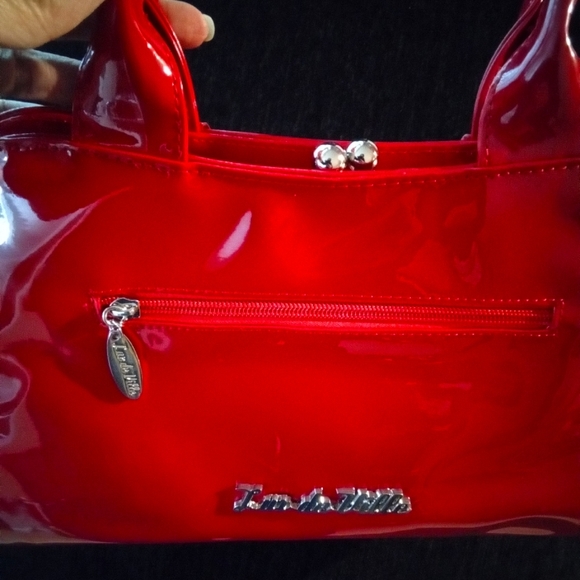 Lux de Ville Red Kisslock Bow Bag - Picture 12 of 14